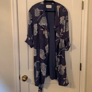 Aritzia Babaton floral trench coat
